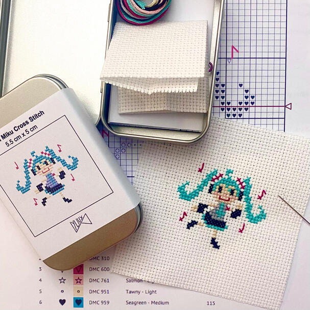 Miku cross stitch kit