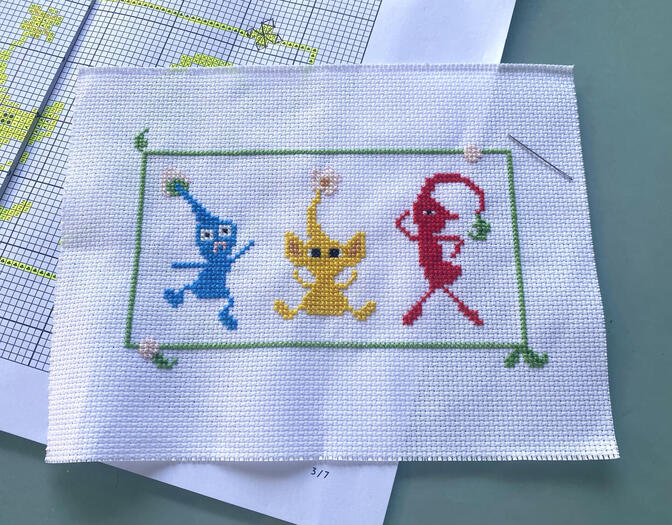 Pikmin crosstitch pattern/kit