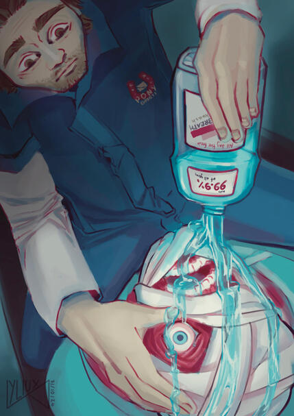 Mouthwashing Illustration