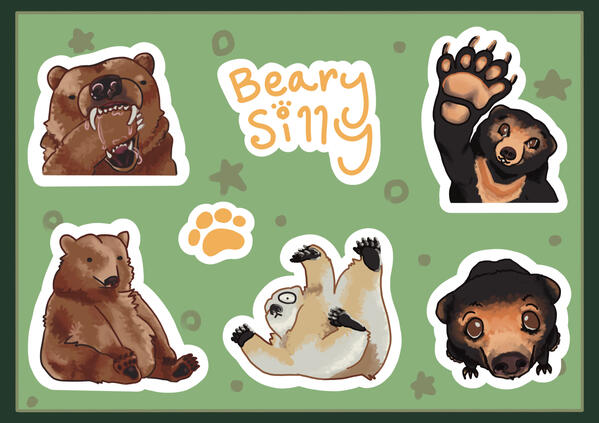 Bear sticker sheet